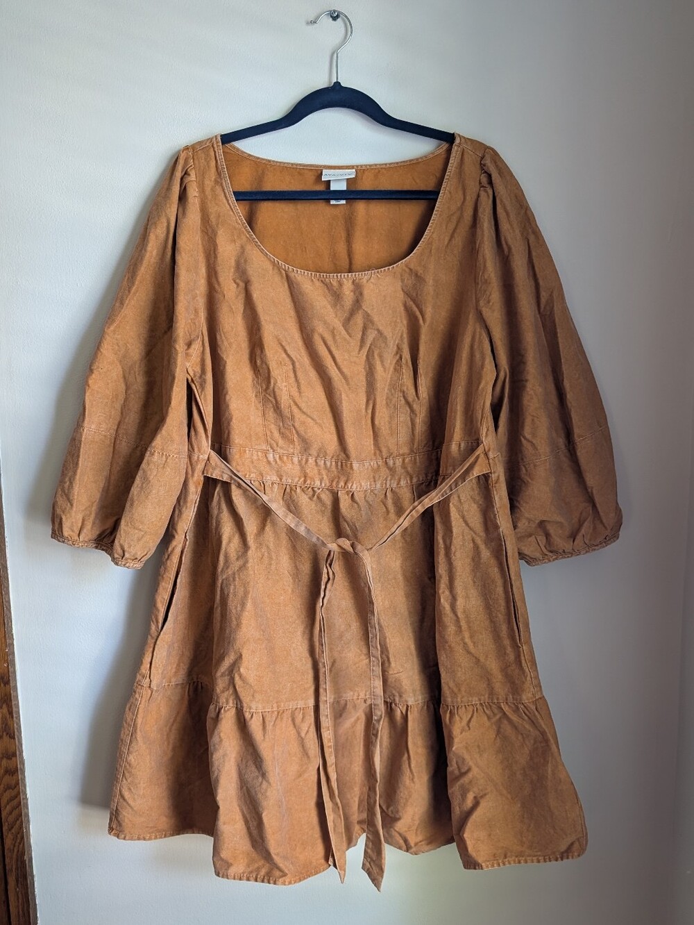 Ava & Viv Butternut Tiered Scoop-Neck Dress